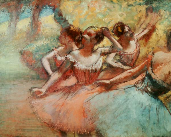 Vier Ballerinen auf der Bühne – Edgar Degas Edgar Degas 85x75