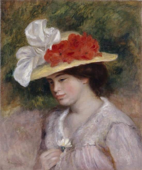 Frau mit einem Blumenhut – Pierre-Auguste Renoir Pierre-Auguste Renoir 70x85