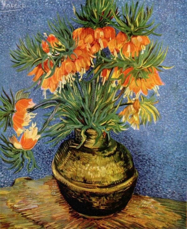 Fritillaria, Kaiserkrone in einer Kupfervase – Van Gogh Vincent Van Gogh 70x85