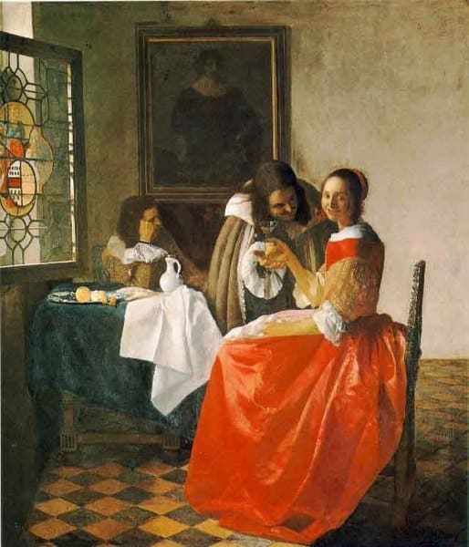 Die junge Frau mit dem Weinglas – Johannes Vermeer Beliebte Bilder 70x85