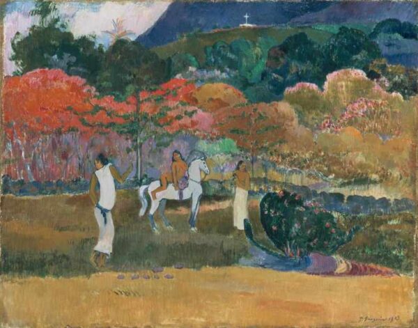 Die Frauen und ein weißes Pferd – Paul Gauguin Paul Gauguin 85x75