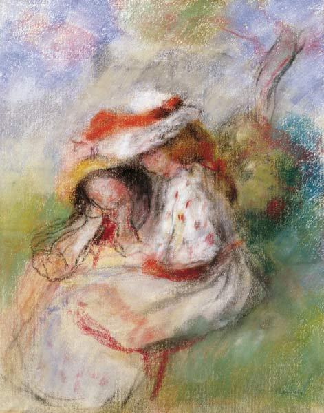 Zwei junge Mädchen im Garten – Pierre-Auguste Renoir Pierre-Auguste Renoir 70x85