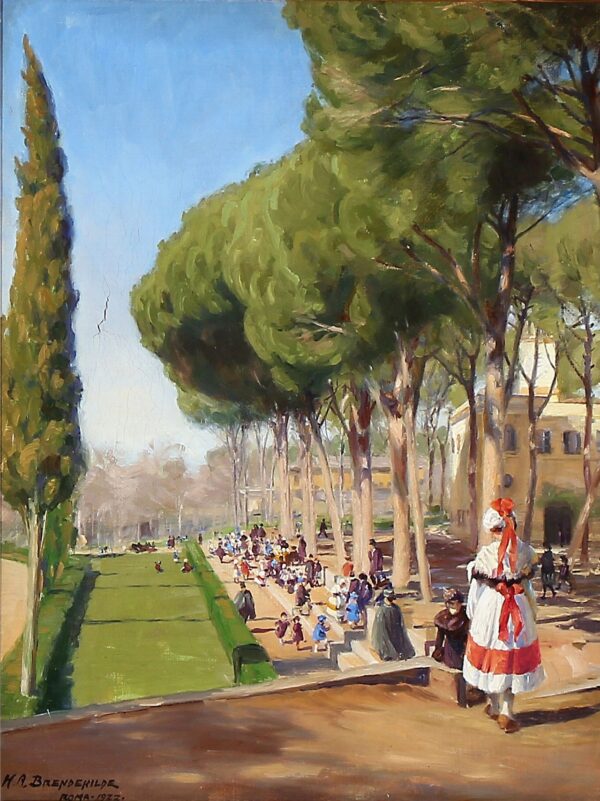 Len, « Sommertag in der Villa Borghese in Rom » – Hans Andersen Brendekilde Andersen Brendekilde 70x85