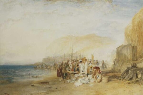 Fischmarkt am frühen Morgen am Strand – William Turner J.M.W. Turner 105x70