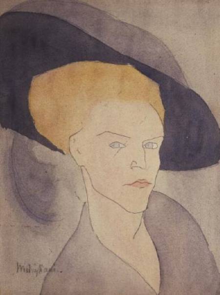 Kopf einer Frau mit Hut – Amadeo Modigliani 70x105