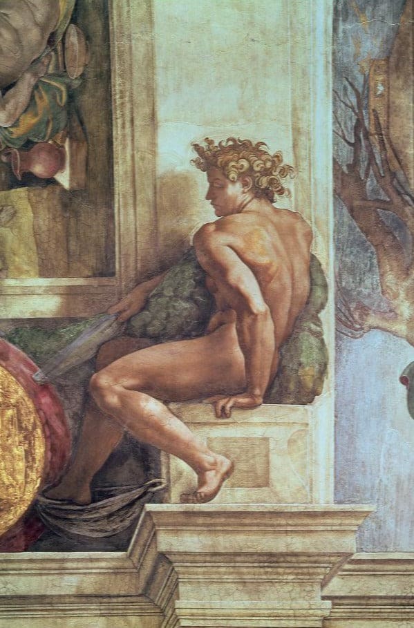 Ignudo von der Sixtinischen Kapelle – Michelangelo Michelangelo 70x105