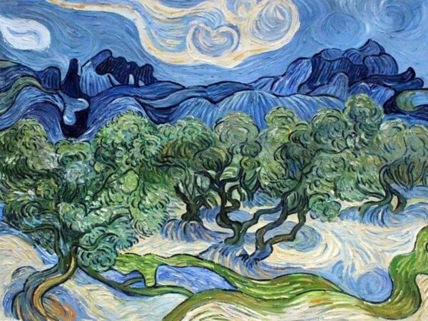 Olivier mit den Alpilles im Hintergrund – Van Gogh Vincent Van Gogh 85x75