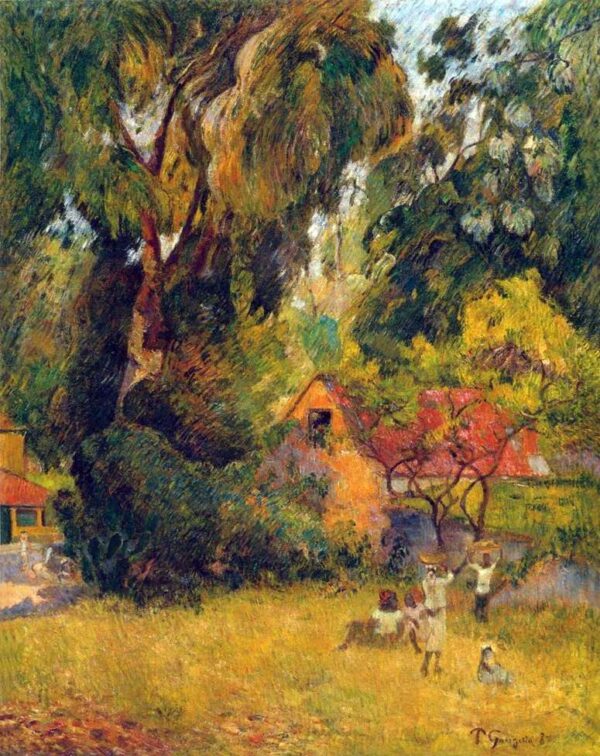 Hütten unter den Bäumen – Paul Gauguin Paul Gauguin 70x85