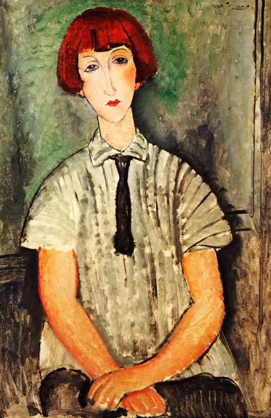 Junges Mädchen in gestreifter Bluse – Amedeo Modigliani Amedeo Modigliani 70x105