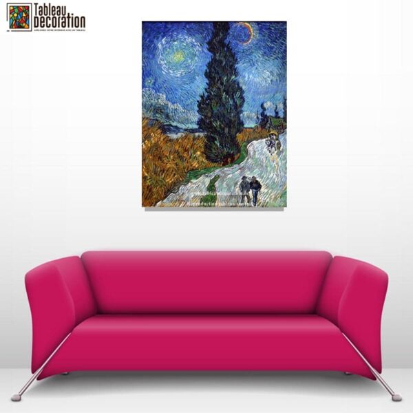 Route mit Zypresse und Stern – Van Gogh Beliebte Bilder 70x85 5