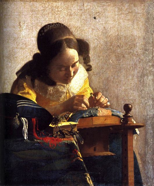 Die Spitzenklöpplerin (Vermeer) – Johannes Vermeer Beliebte Bilder 70x85