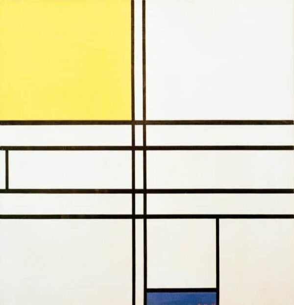 Zusammensetzung in Blau und Gelb – Mondrian Piet Mondrian 70x70