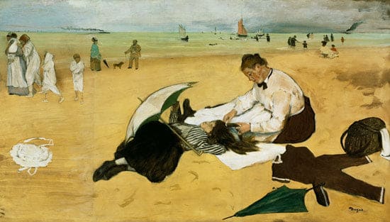 Das kleine Mädchen geht an den Strand – Edgar Degas Edgar Degas 120x70