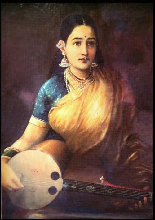 Dame mit Swarbat – Ravi Varmâ 70x105