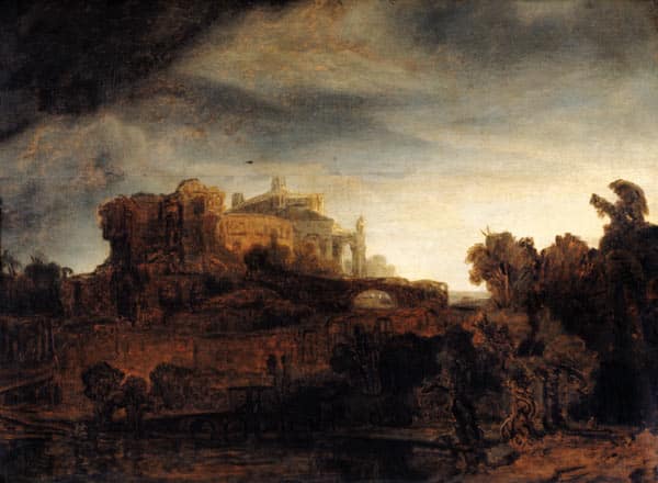 Landschaft mit einer Burg – Rembrandt van Rijn Rembrandt van Rijn 105x70