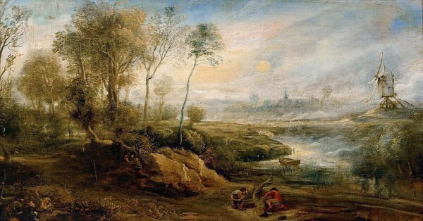 Landschaft mit einem Ornithologen – Peter Paul Rubens Peter Paul Rubens 140x70