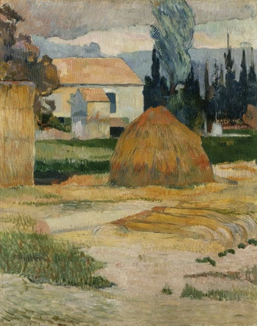 Die Heuhaufen, Umgebung von Arles oder Bauernhof in Arles – Paul Gauguin Paul Gauguin 70x85