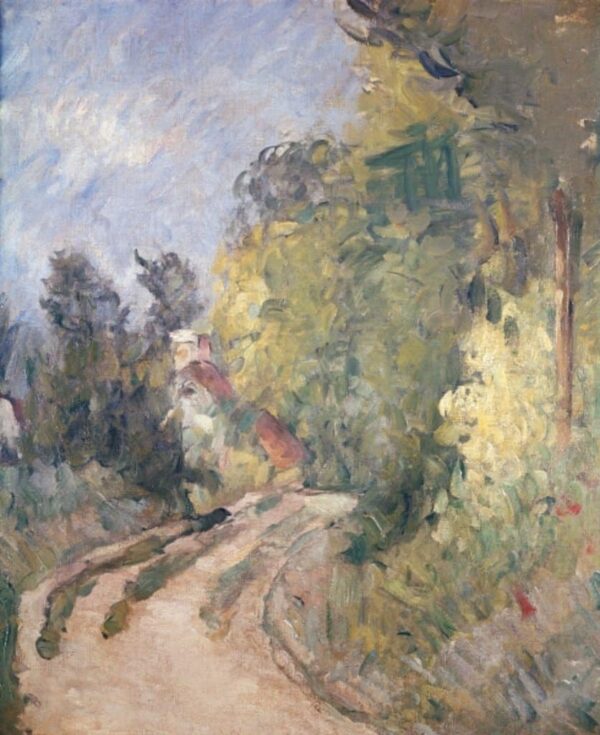 Wendepunkt der Straße unter den Bäumen – Paul Cézanne Paul Cézanne 70x85