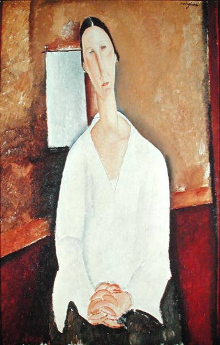 Madame Zborowska mit gefalteten Händen – Amadeo Modigliani 70x105