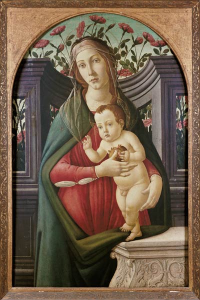 Madonna mit dem Kind in einer mit Blumen geschmückten Nische – Sandro Botticelli Sandro Botticelli 70x105