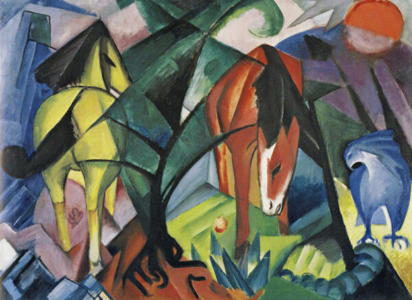 Pferde und Adler – Franz Marc Franz Marc 105x70