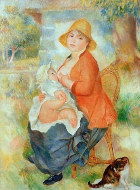 Mutterschaft. Frau, die ihr Kind stillt – Pierre-Auguste Renoir Pierre-Auguste Renoir 70x105