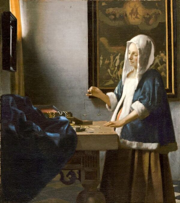 Die Frau mit der Waage – Johannes Vermeer Jan Vermeer 70x70