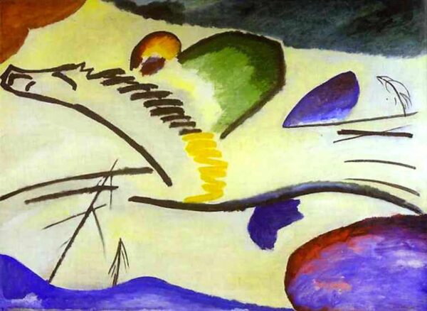 Lyrischer Mann auf einem Pferd – Vassily Kandinsky Wassily Kandinsky 105x70