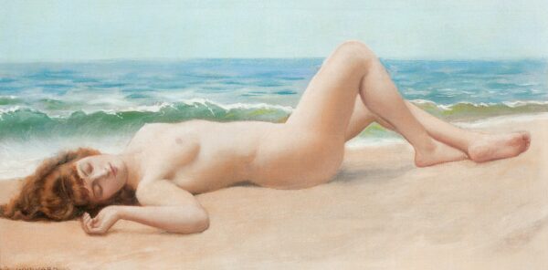 Nackt am Strand – John William Godward John William Godward 140x70