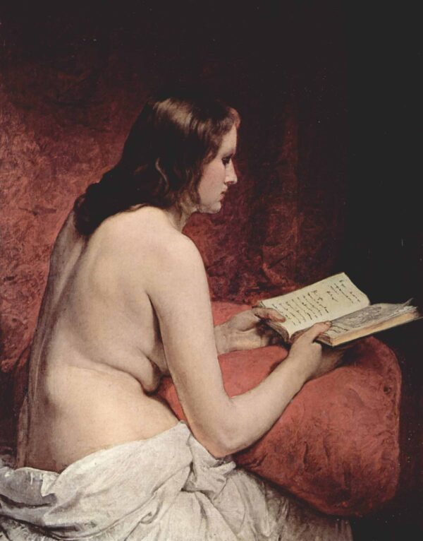 Odaliske mit Buch – Francesco Hayez Francesco Hayez 70x85