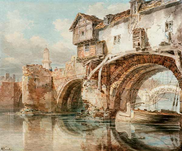 Alter walisischer Brücke in Shrewsbury – William Turner J.M.W. Turner 85x75