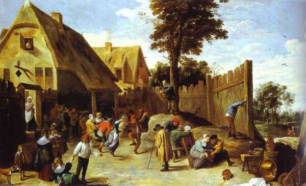 Bauern tanzen vor einer Gaststätte – David der Jüngere Teniers David Teniers der Jüngere