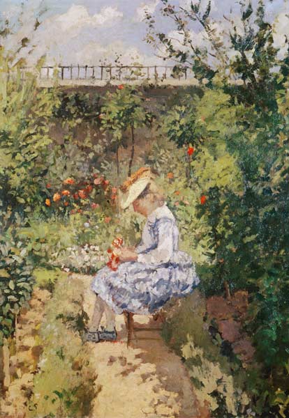 Mädchen im Garten – Camille Pissarro Camille Pissarro 70x105