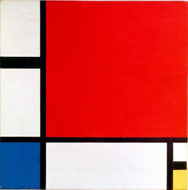 Komposition mit Rot, Blau und Gelb – Mondrian Beliebte Bilder 70x70