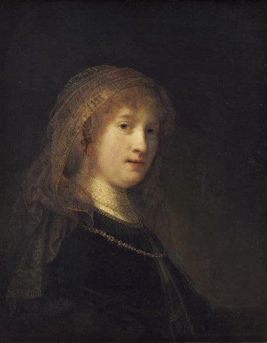 Porträt von Saskia van Uylenburgh – Rembrandt van Rijn Rembrandt van Rijn 70x85