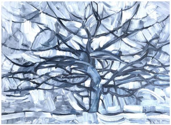 Silberner Baum – Mondrian Piet Mondrian 105x70