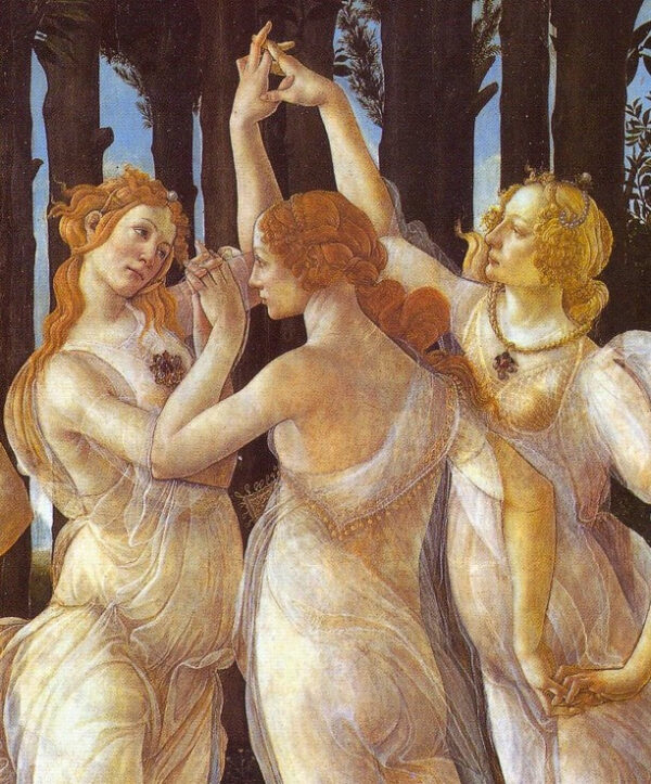 Primavera (Allegorie des Frühlings). Detail: Die drei Grazien, rechts – Porträt von Caterina Sforza – Sandro Botticelli Sandro Botticelli 70x85