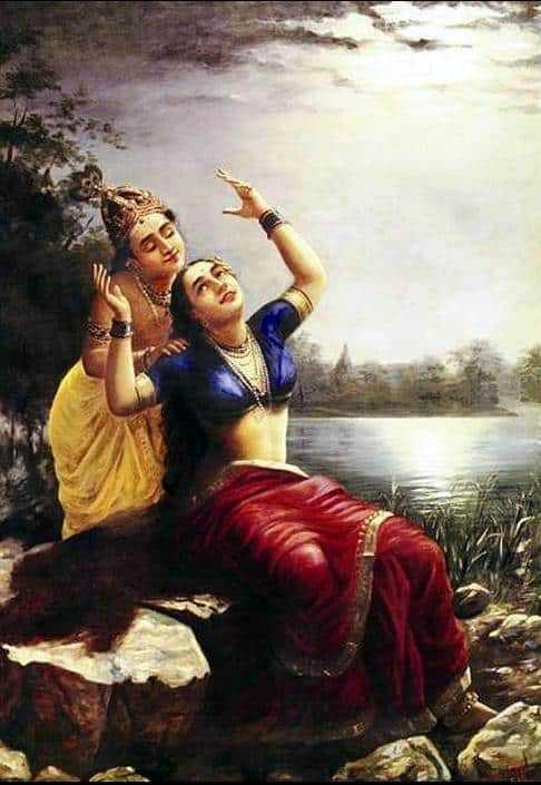 Radha und Madhav – Ravi Varmâ 70x105