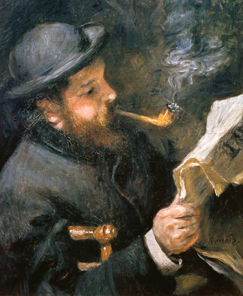 Claude Monet liest eine Zeitung – Pierre-Auguste Renoir Pierre-Auguste Renoir 70x85