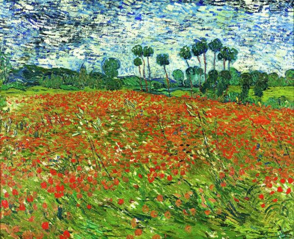 Feld mit Mohnblumen, Auvers-sur-Oise – Van Gogh Vincent Van Gogh 85x75