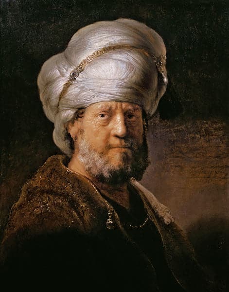 Rembrandt, Porträt eines Orientalen – Rembrandt van Rijn Rembrandt van Rijn 70x85