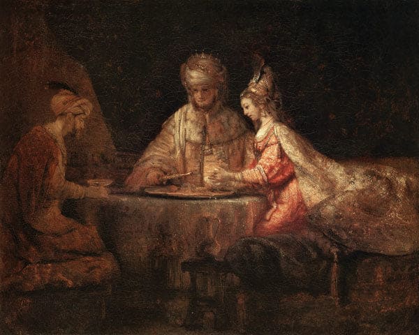 Assuérus, Haman und Esther – Rembrandt van Rijn Rembrandt van Rijn 85x75