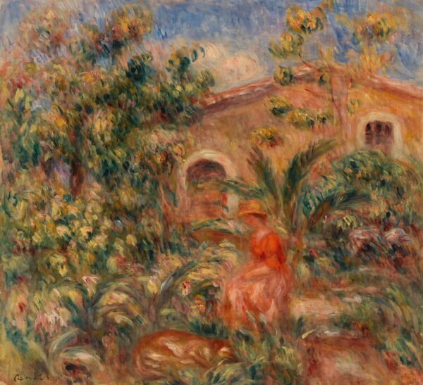 Frau und Hund in einer Landschaft – Pierre-Auguste Renoir Pierre-Auguste Renoir 70x70