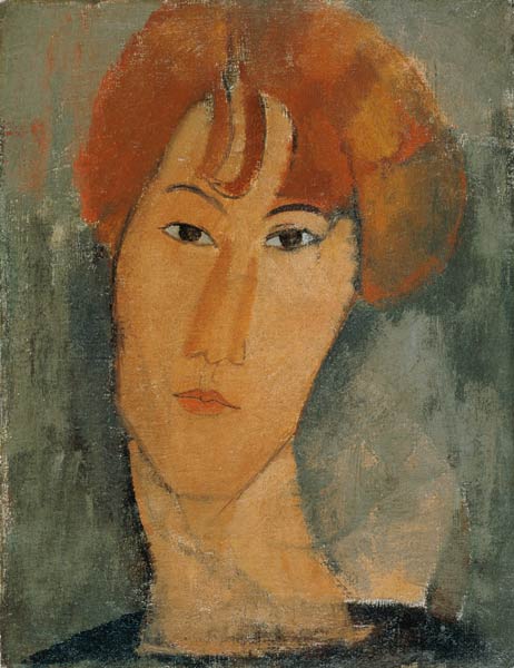 Rousse junge Frau mit dem Halsband – Amedeo Modigliani Amedeo Modigliani 70x85