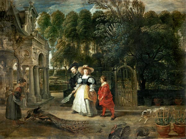 Rubens in seinem Garten mit Hélène Fourment – Peter Paul Rubens Peter Paul Rubens 85x75