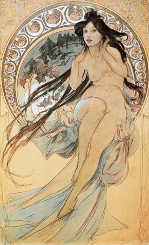 Die vier Künste – Mucha Alfons Mucha 70x105