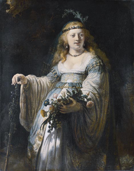 Saskia van Uylenburgh in arkadischer Tracht – Rembrandt van Rijn Rembrandt van Rijn 70x85