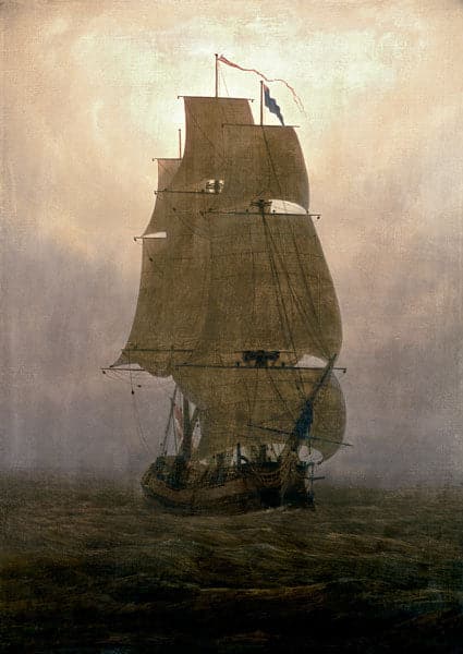 Segelschiff im Nebel – Caspar David Friedrich Caspar David Friedrich 70x105