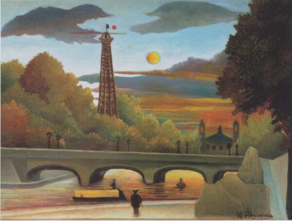 Seine und Eiffelturm bei Sonnenuntergang – Henri Rousseau Henri Rousseau 85x75