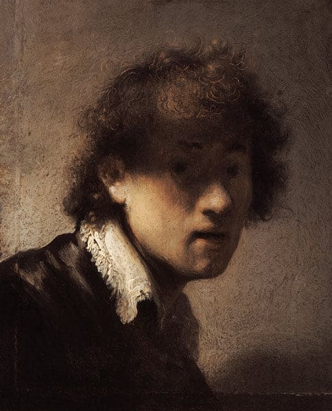 Selbstporträt in jungen Jahren – Rembrandt van Rijn Rembrandt van Rijn 70x85